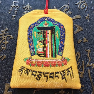 Túi Phước Thêu Biểu Tượng Kalachakra Nepal (Kim Cang Thời Luân)