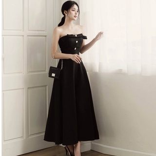 Váy nữ cup ngực dáng dài midi nơ kiểu ALIE dress H.I.U Fashion design , chất liệu tafta cao cấp con gái HIU ROOM