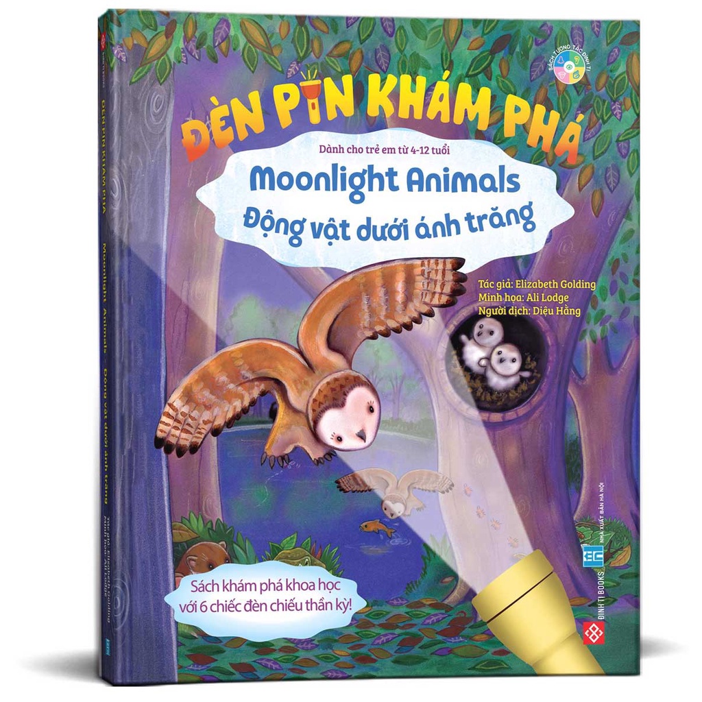 Sách - Đèn Pin Khám Phá - Moonlight Animals - Động Vật Dưới Ánh Trăng