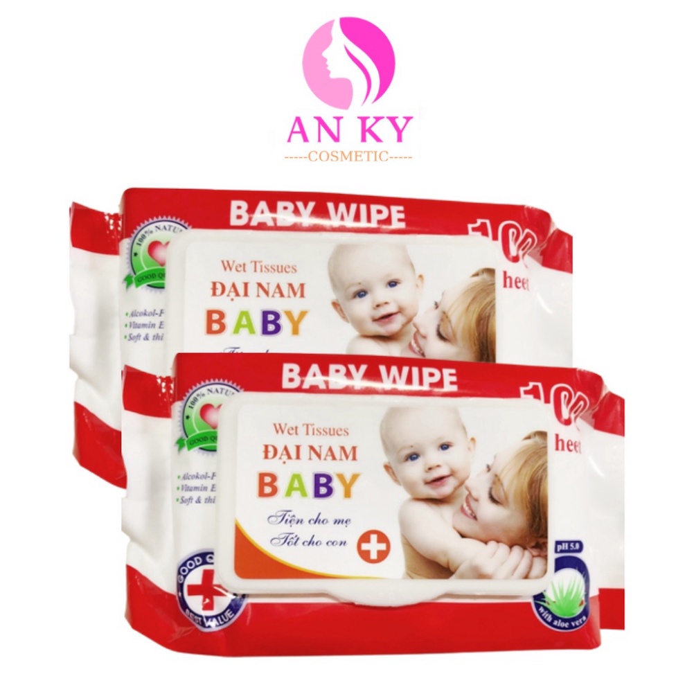 Khăn Giấy Ướt BABY WIPE  Hộp 100 Tờ Sản Phẩm Chính Hãng Tiện Cho Mẹ Tốt Cho Bé - Khăn giấy cao cấp freeship