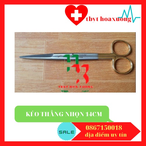 [Hàng Cao Cấp] Kéo Y Tế Thẳng Nhọn 14cm- Kéo Cắt Chỉ Sắc Bén Parkistan