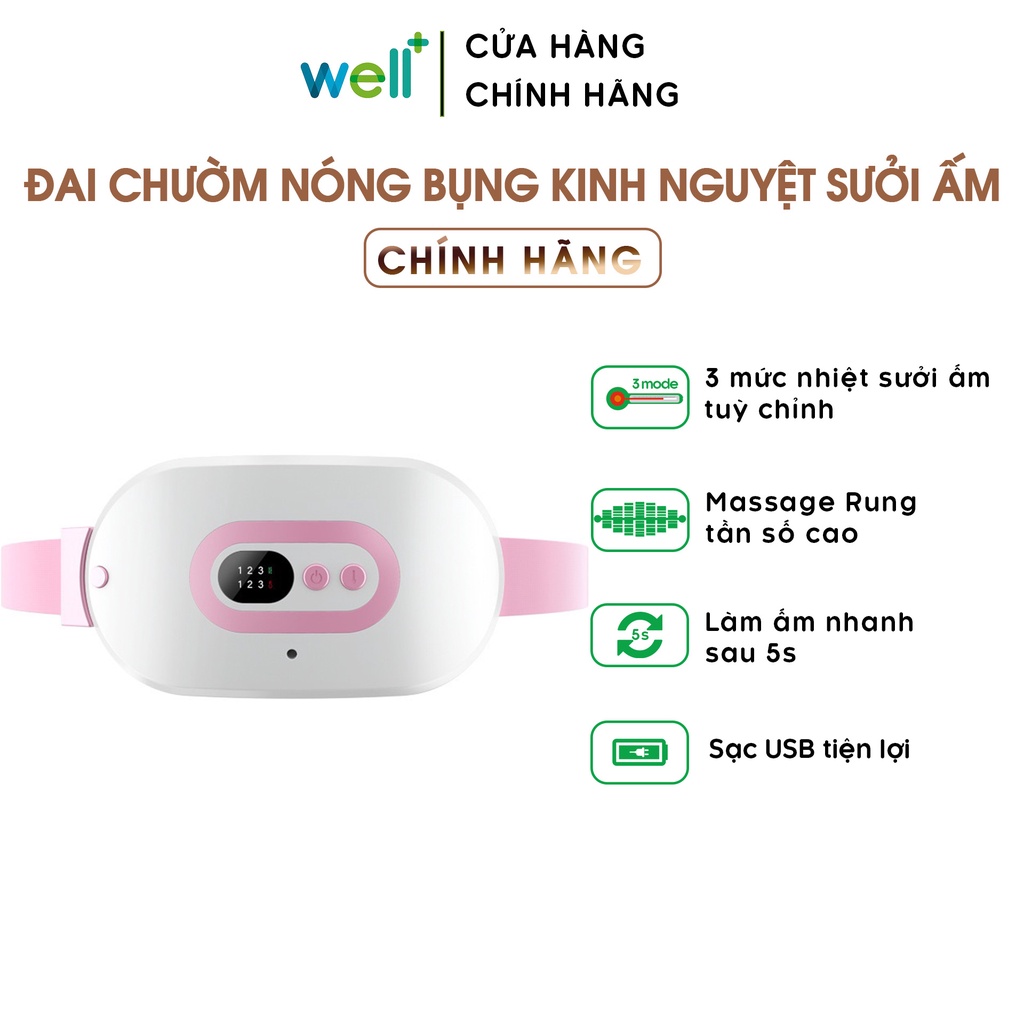 Đai Chườm Nóng Bụng Kinh Nguyệt Sưởi Ấm Massage Giảm Đau Bụng, Đau Lưng Cho Bạn Gái