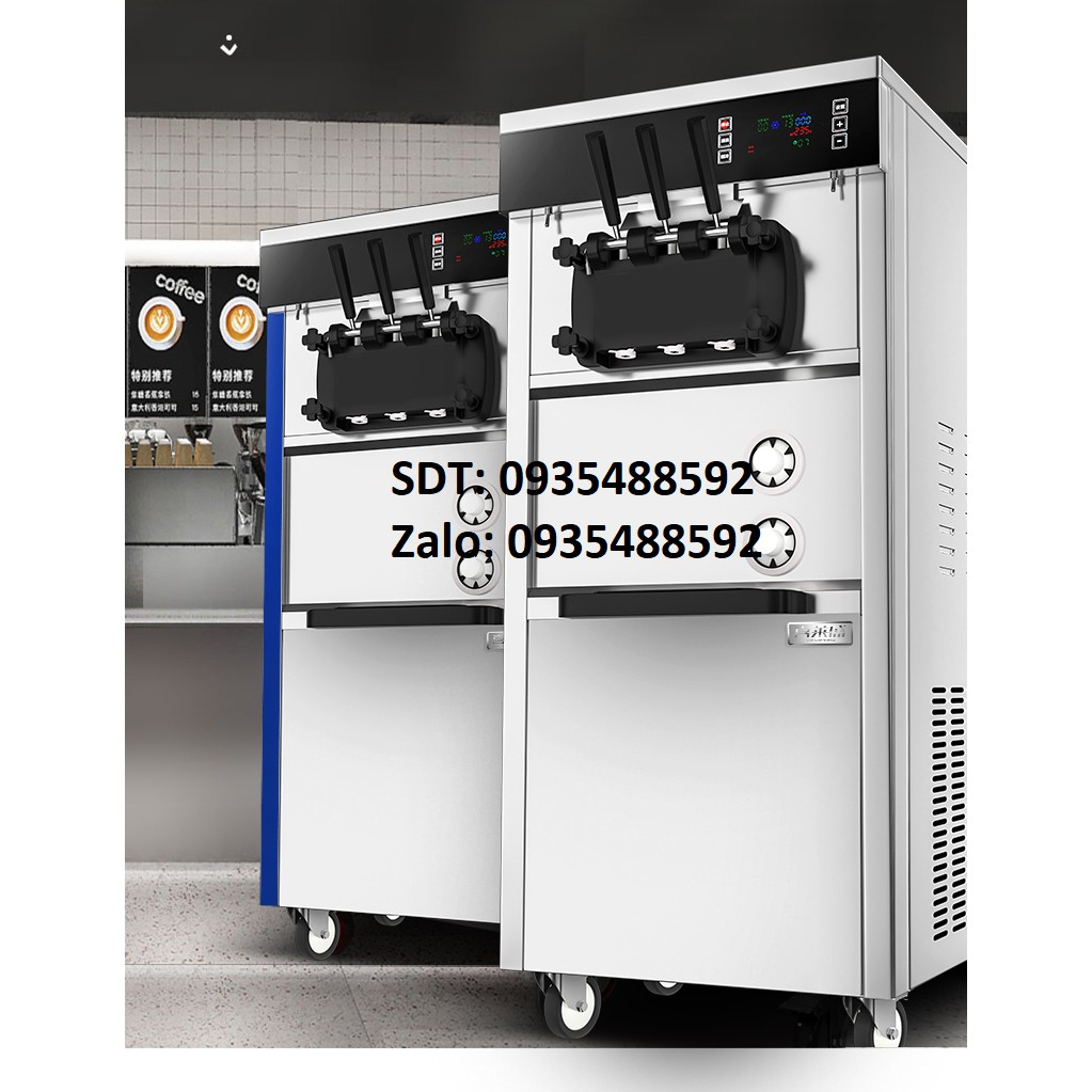 Máy làm kem tươi 3 vòi 2 lốc lạnh . Mẫu mới cao cấp . Bảo hành 1 năm