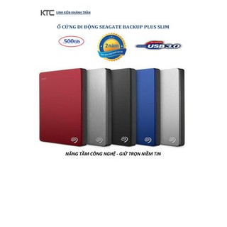 Ổ Cứng Di Động Seagate Backup Plus Slim 500GB BH 24 Tháng-tặng túi chống sốc