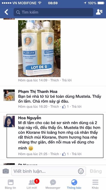 Sữa tắm gội Klorane chai lẻ 500ml