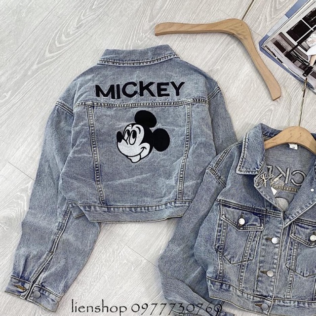 Bán sỉ Áo khoác bò thuê mickey sau lưng cho nữ (video)