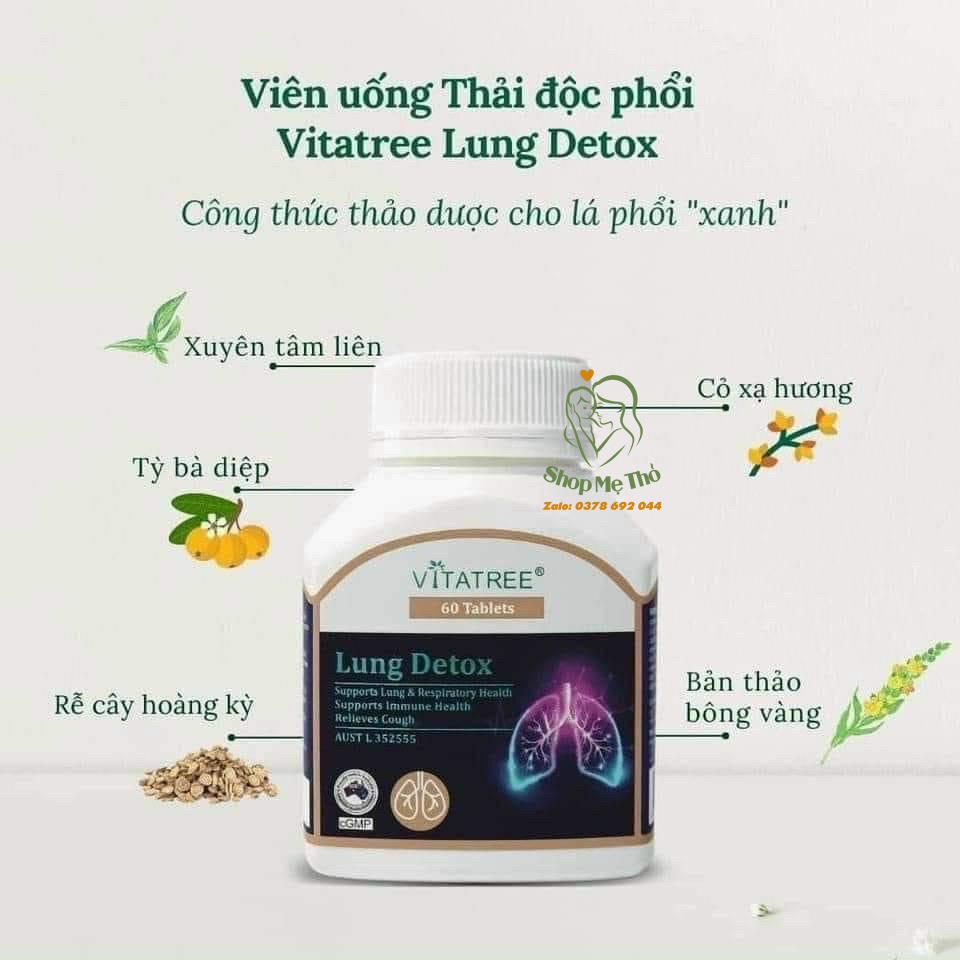 Viên uống thải độc phổi Lung Detox Vitatree 60 viên (Úc)