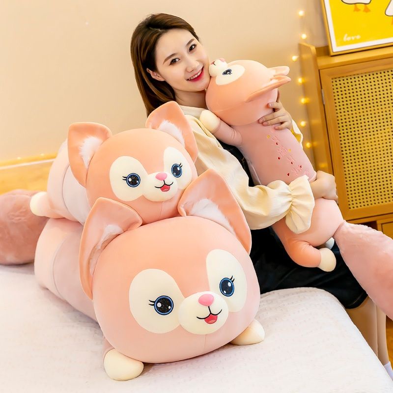 Gấu Bông Hồ Ly Đuôi Dài, Thú Nhồi Bông Cáo Đuôi Chồn Dễ Thương Kích Thước 1m6 1m4