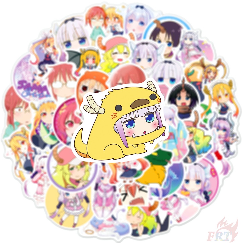 Bộ 50 miếng dán họa tiết anime Kobayashi 's Dragon Maid dòng 05 trang trí vali máy tính xách tay