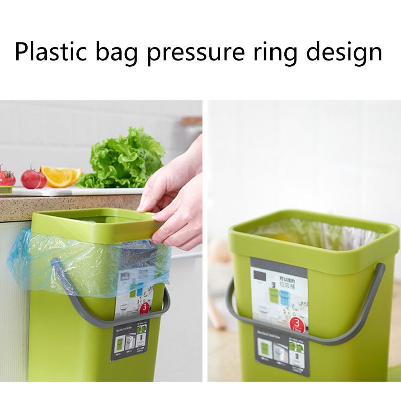 Thùng rác bằng nhựa gắn tường có nắp đậy tiện dụng cho nhà bếp / phòng ngủ / văn phòng