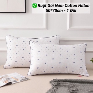( 1 đôi) Ruột Gối Nằm Cotton Hilton Nhập Khẩu Cao Cấp, Bông Trắng,Mềm Mịn ,Thoáng Khí ( 50*70cm)