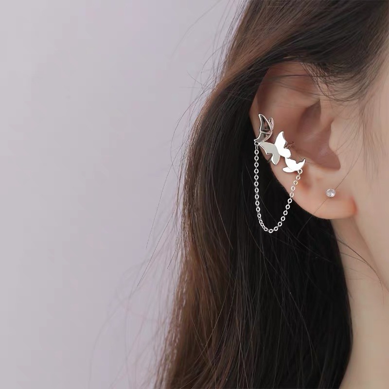 1 CHIẾC -2 KIỂU khuyên vành tai earcuff bướm hot trend