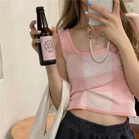 Áo Hai Dây Dệt Kim Phong Cách Hàn Quốc Cho Nữ