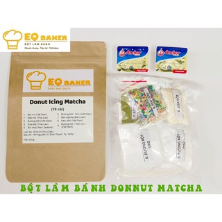 Bột làm bánh cân sẵn Donut Icing Matcha EQ baker _ Pre-weighed flour for Matcha Icing Donut