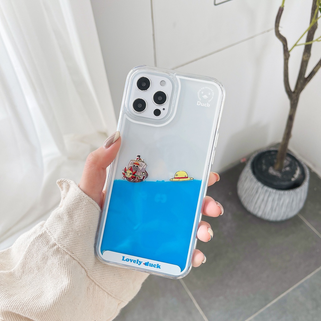 Ốp Điện Thoại Cát Chảy In Hoạt Hình One Piece Cho iPhone 6 6S 7 8 Plus X Xs XR XSMAX 11 12 13 PRO MAX