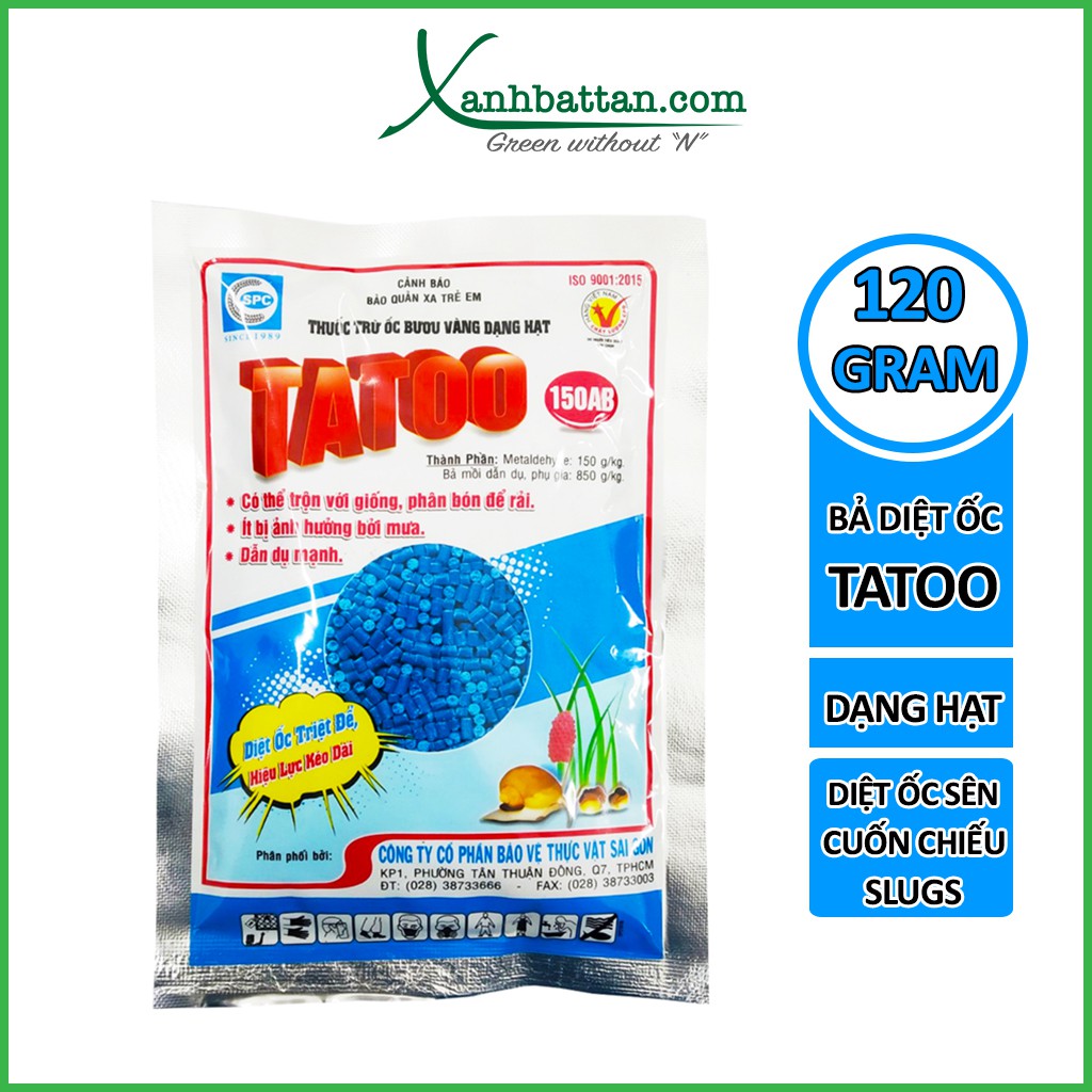 Bả Diệt Ốc Sên TATOO HIệu Quả Nhanh Gói 120 Gram