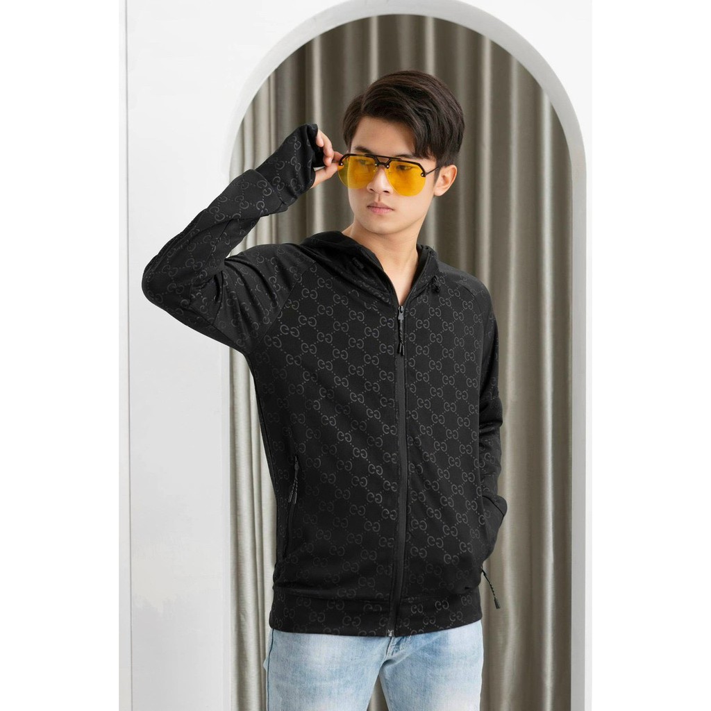 Áo khoác chống nắng nam LV màu đen -HANA FASHION- áo chống nắng nam nữ vải co dãn mặc mát