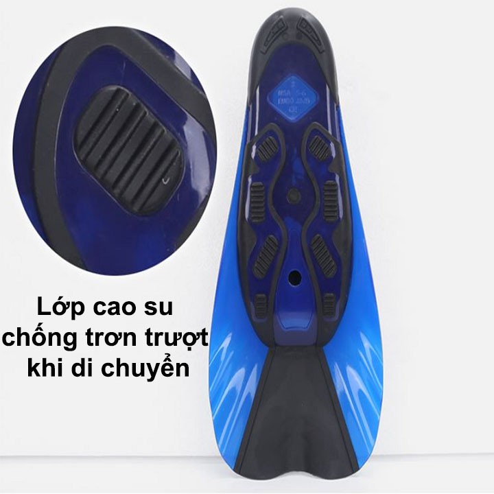 Chân nhái lặn biển POPO-NXANH chất liệu silicone ôm chân chân vịt giúp thoải mái vận động