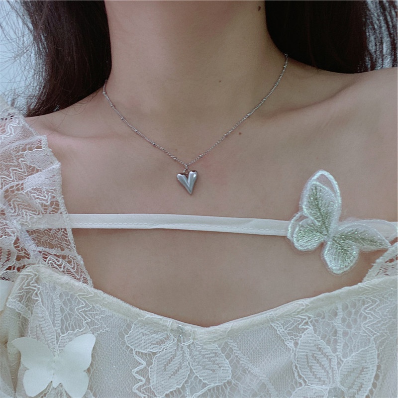 Vòng cổ hợp kim mặt hình trái tim thời trang cho nữ