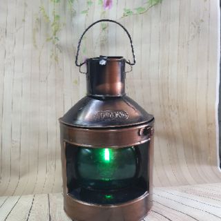 Đèn dầu cổ màu đồng cao 25cm
