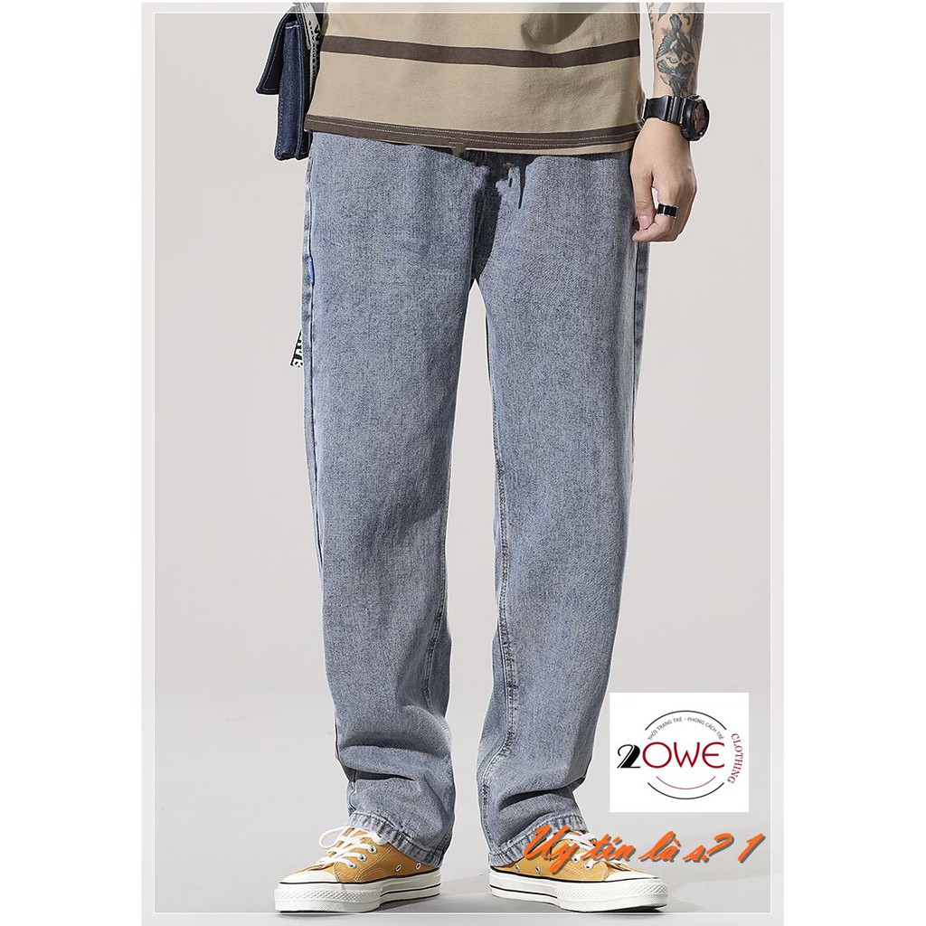 Quần jean, jeans Baggy, quần bò nam, dáng ống suông, rộng nam, TR01 phong cách hàn quốc