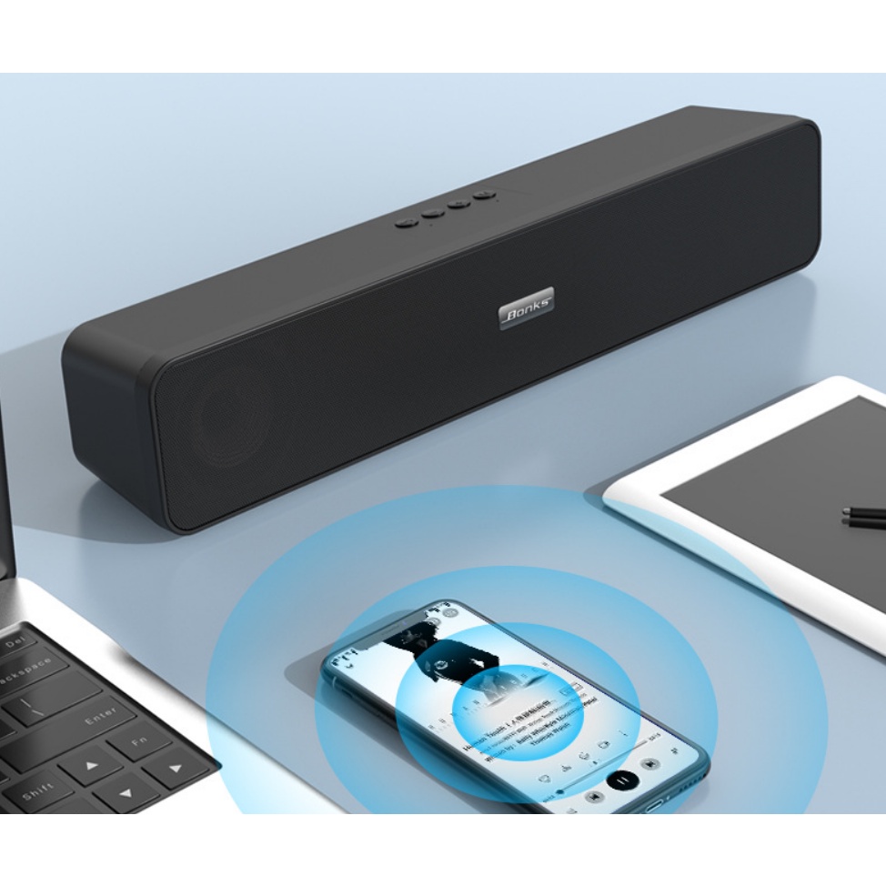 Loa Bluetooth Bonks N2 Bass Cực mạnh, Nghe Nhạc 8D kết nối USB, TF 32Gb, Pin Trâu - Tặng Kèm jack 3.5mm