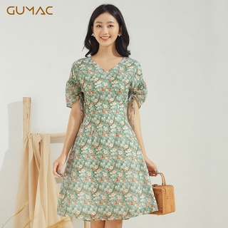 Đầm hoa tay rút DA656 GUMAC