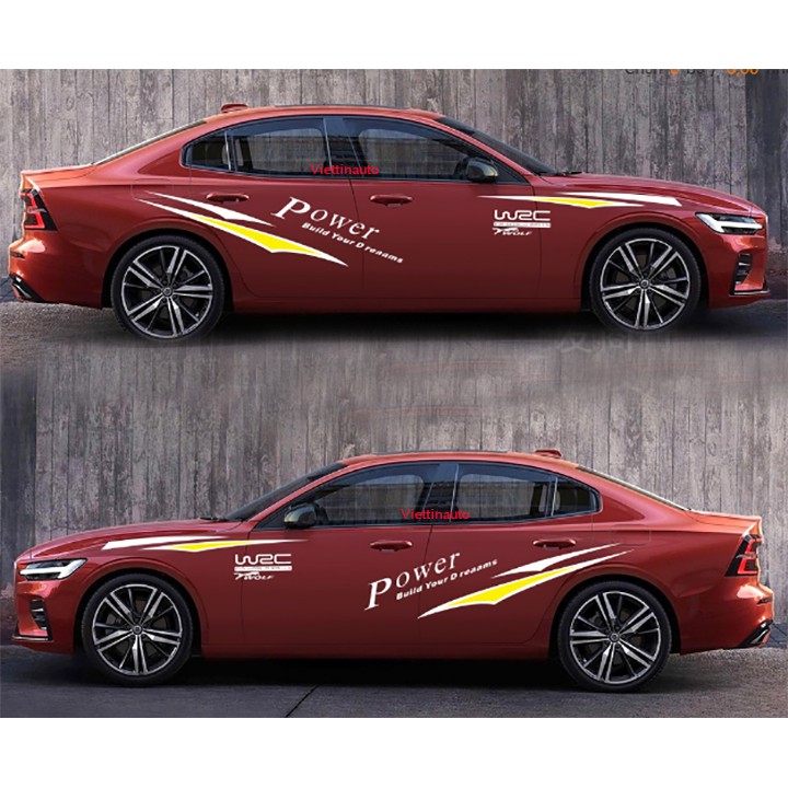 Decal dán sườn Tem dán sườn trang trí Ô tô D-677 Tặng kèm dụng cụ dán Tem