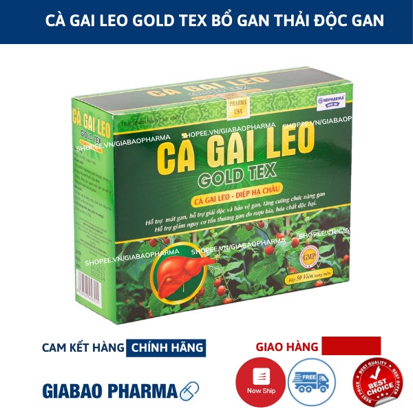 Bổ gan Cà Gai Leo GOLDTEX bảo vệ gan ,giải độc gan , hạ men gan, tăng cường chức năng gan - HỘP 50 viên ( Vỉ )