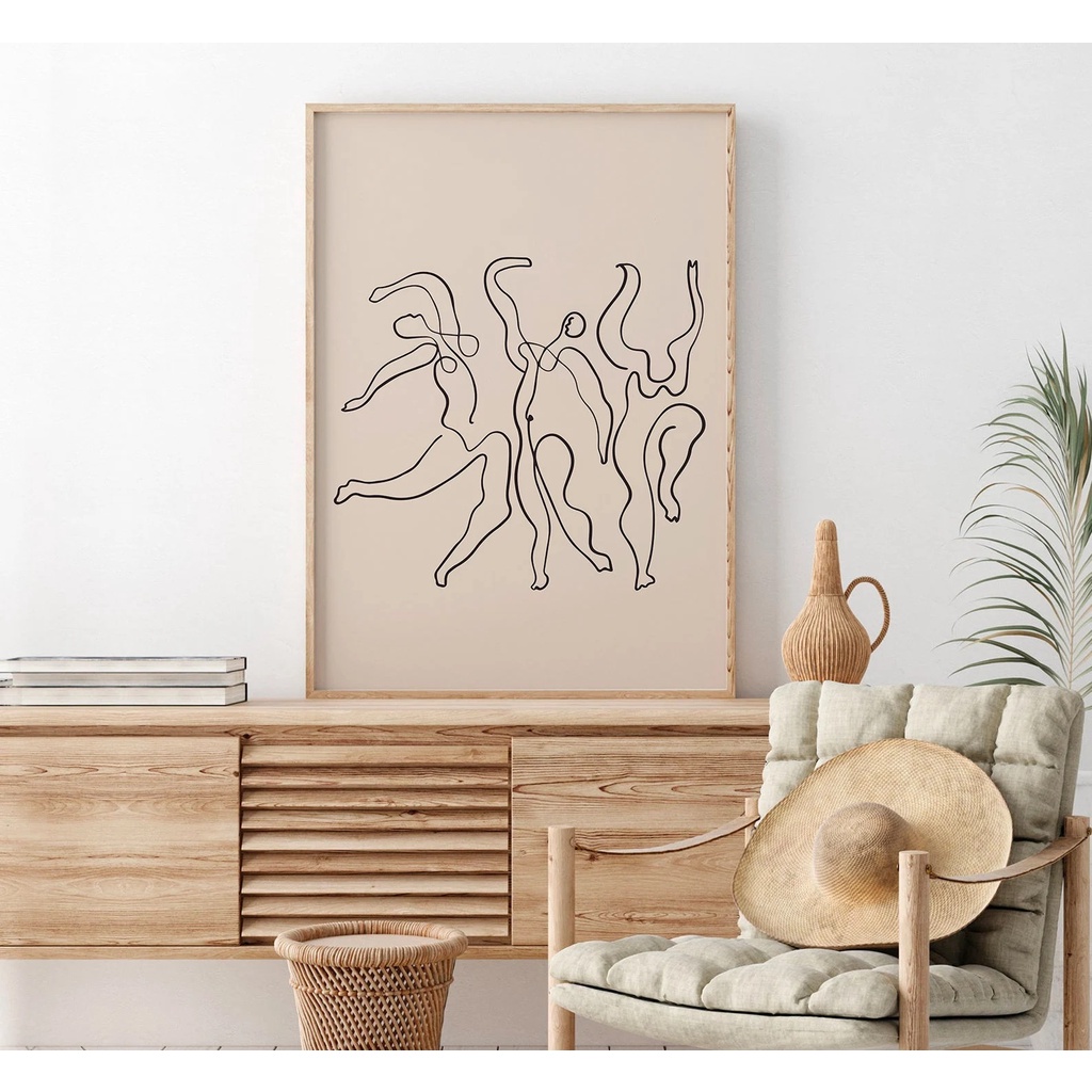 Set 5 tranh canvas treo tường khổ lớn tone đen trắng NEW2812