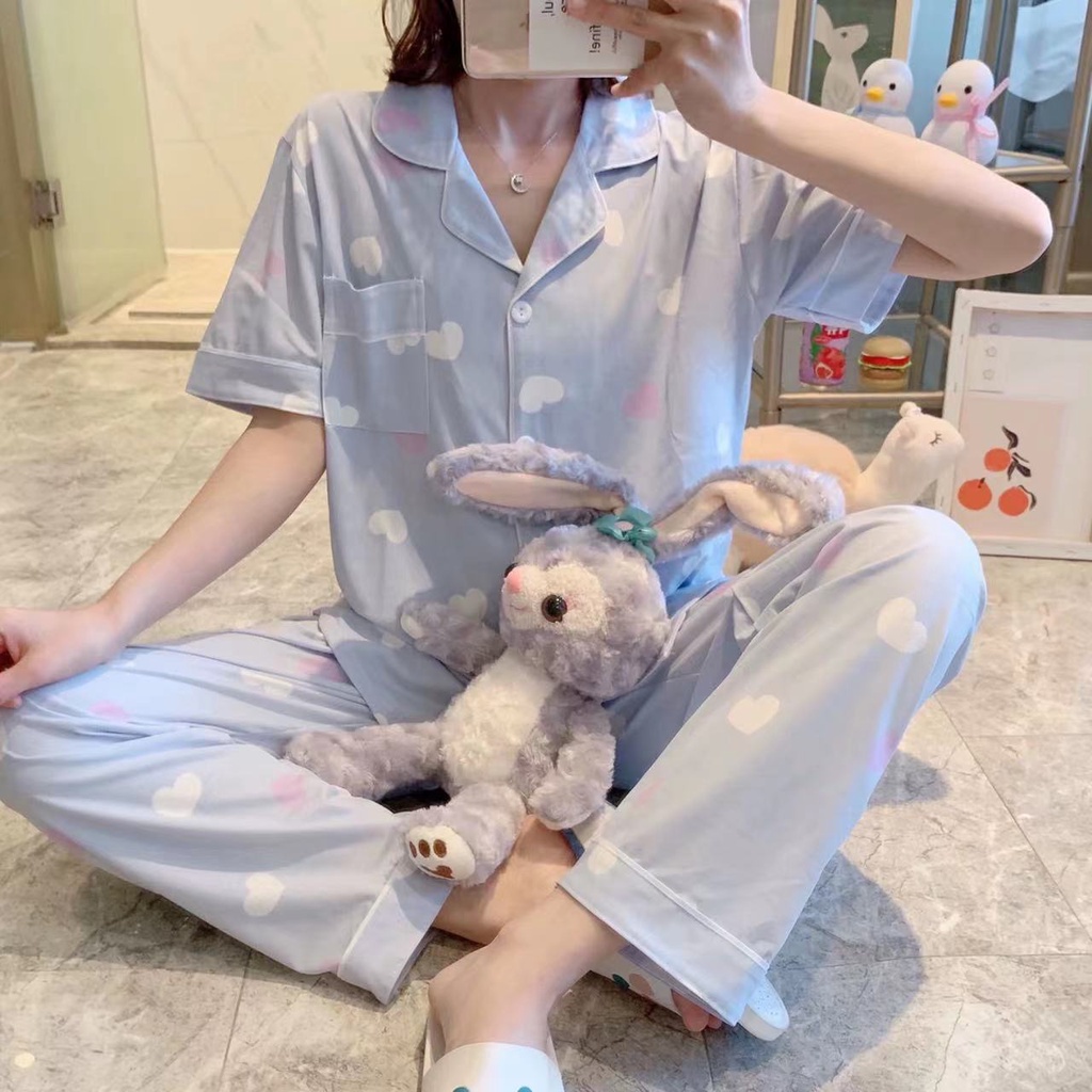 Đồ bộ pijama tay ngắn quần dài chất thun sữa mềm