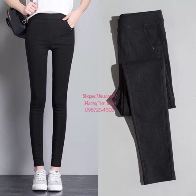Quần Legging Jean Lót lông/Không lót lông cạp cao ôm dáng giữ nhiệt tốt | BigBuy360 - bigbuy360.vn
