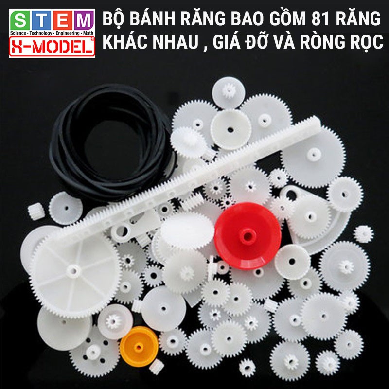 Đồ chơi thông minh, sáng tạo STEM Mô hình tự làm Bộ bánh răng nhựa 81 chi tiết X-MODEL ST17 [Giáo dục STEM, STEAM]