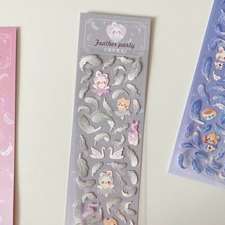 Stickers lông vũ decor toploader/ polcols