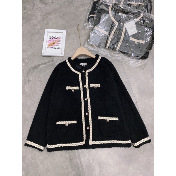 Áo Khoác Len Lông Cừu Viền Thừng Túi Bên Siêu Xinh Có Ảnh Thật Kèm Video | BigBuy360 - bigbuy360.vn