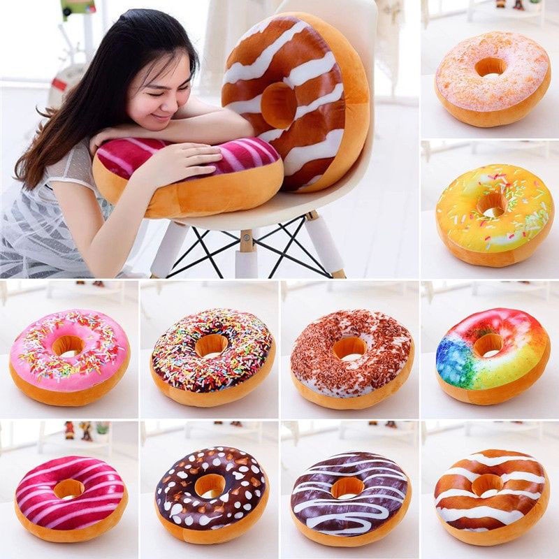 Vỏ Gối Hình Bánh Donut Hoạt Hình Xinh Xắn