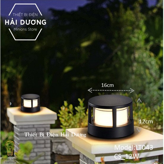 Đèn Sân Vườn Ngoài Trời - Trụ Cổng Cột Đèn Hàng Rào Mái Hiên Chống Nước Cao Cấp Decor Vintage - Led Siêu Sáng - BH 1 Năm