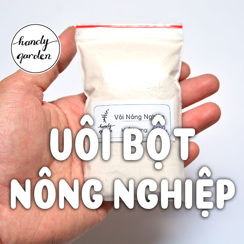 [Ship nhanh] Vôi Nông Nghiệp 100g, Sát Trùng rễ sen đá diệt nấm bệnh, Bón Cây, Cải Tạo Đất, Khử Phèn | HandyGarden