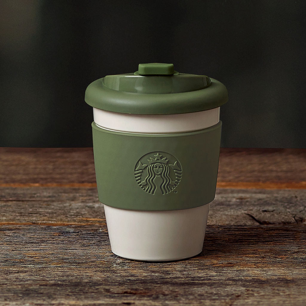 Bình Starbucks 12Oz (355ml) Pla Olive Green