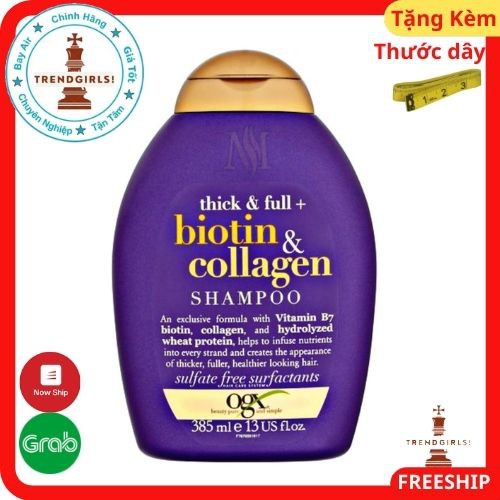 [mùi rất sang] Cặp Dầu Gội Xả Biotin And Collagen USA, 385ml giúp làm sạch tóc và bổ sung các dưỡng chất để bảo vệ tóc