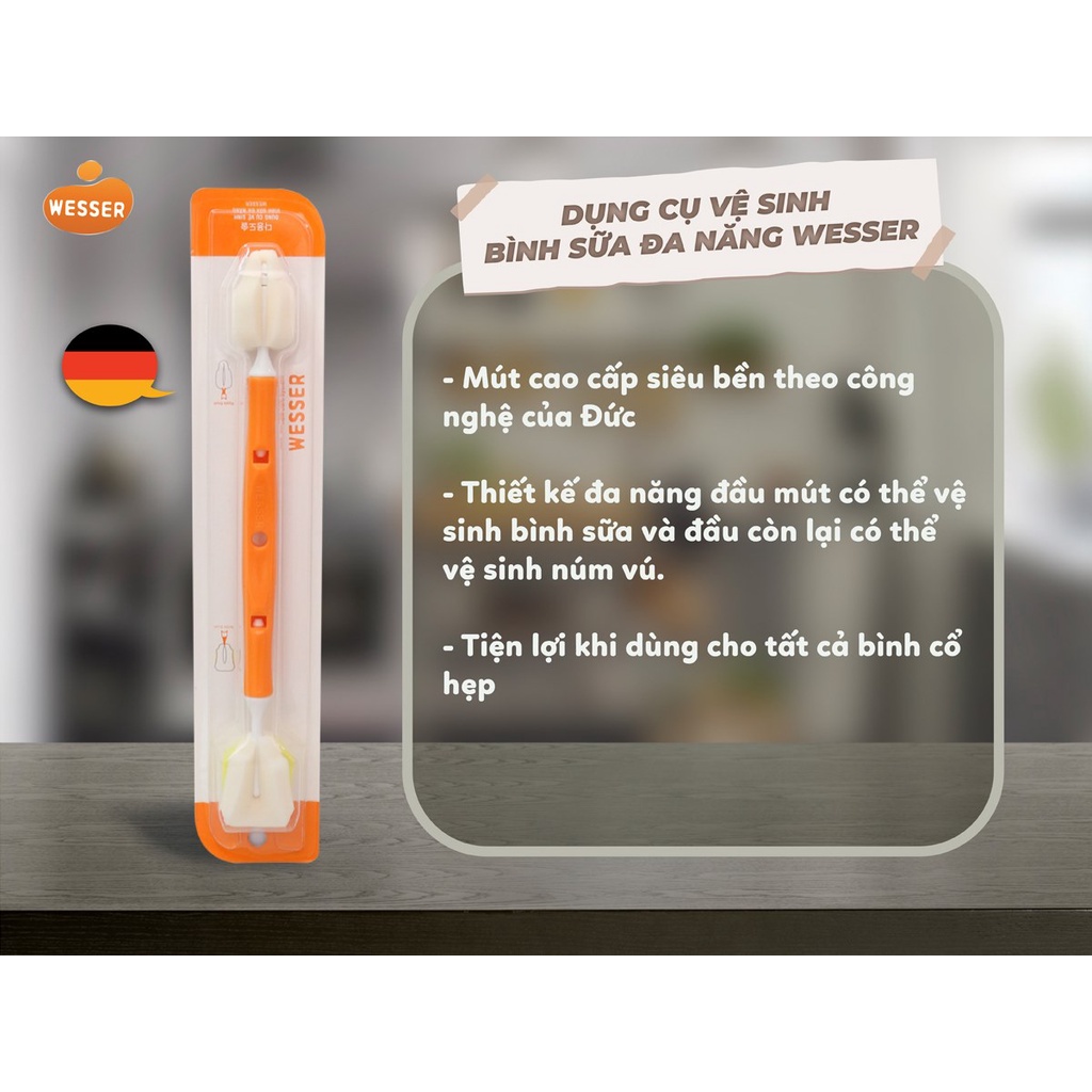 Cọ rửa bình sữa đa năng Wesser