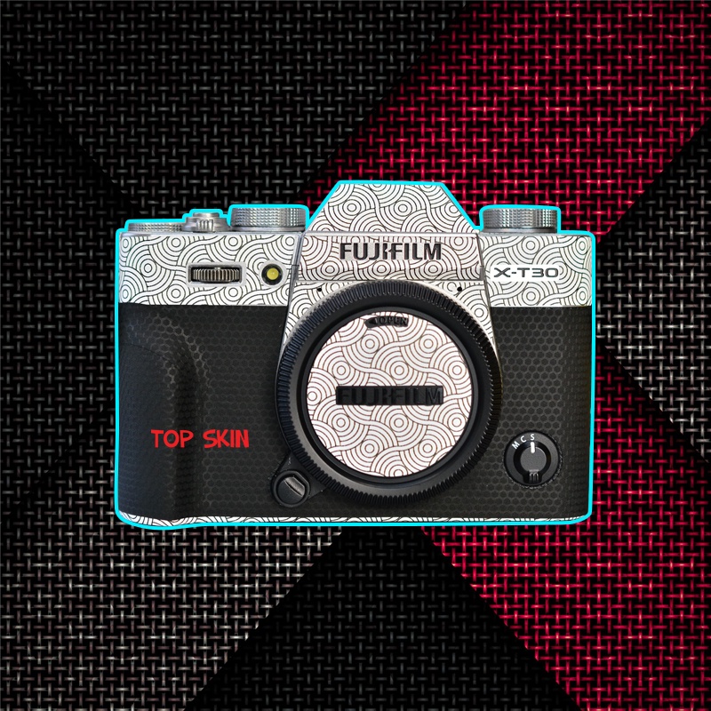 Miếng Dán Skin Máy Ảnh 3M - Mẫu Circle white vân nổi - Có mẫu cho tất cả dòng máy ảnh, ống kính Fujifilm...