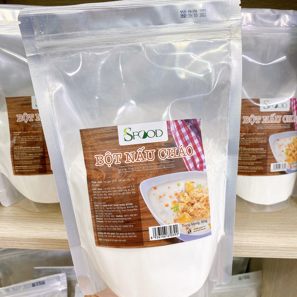 Bột nấu cháo pha sẵn Sfood 500gram, thơm ngon và tiện lợi