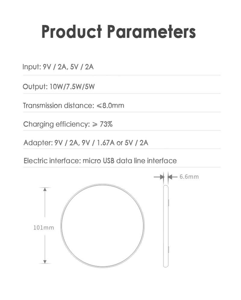 Đế Sạc Nhanh Không Dây 5w / 10w Cho Iphone Samsung Xiaomi Huawei P3