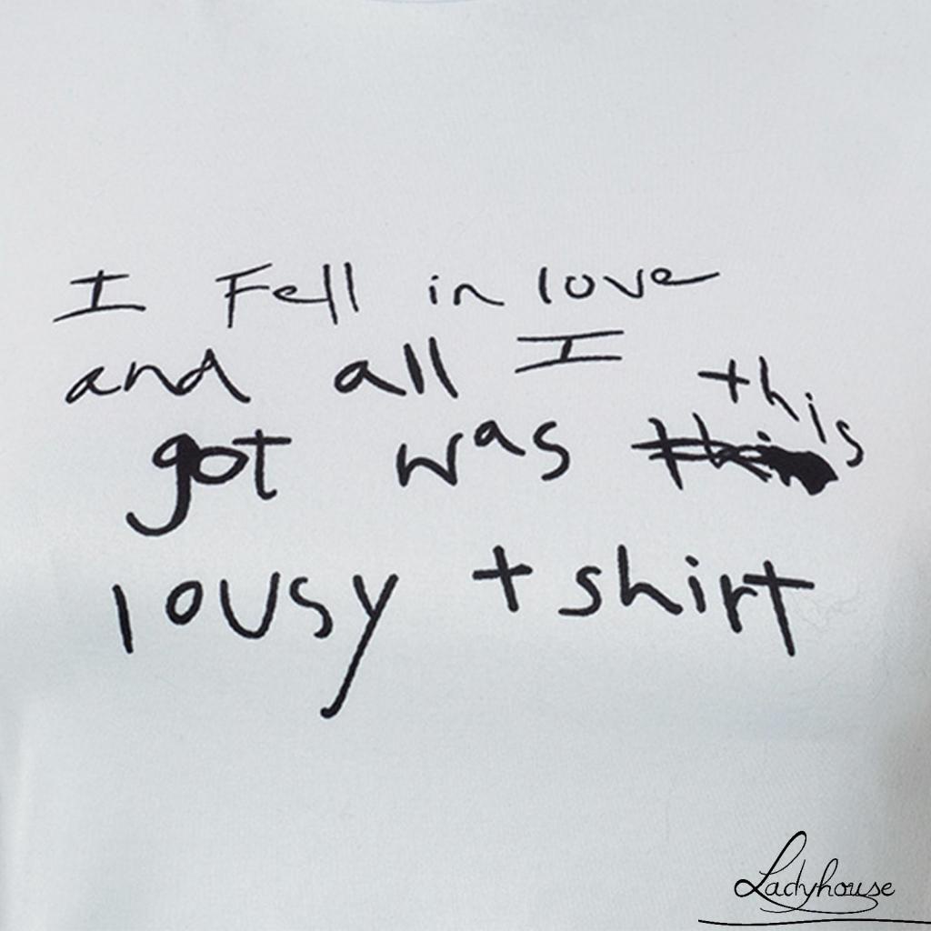 Áo Thun Croptop Tay Ngắn Cổ Tròn In Chữ Phong Cách Đường Phố Dành Cho Nữ