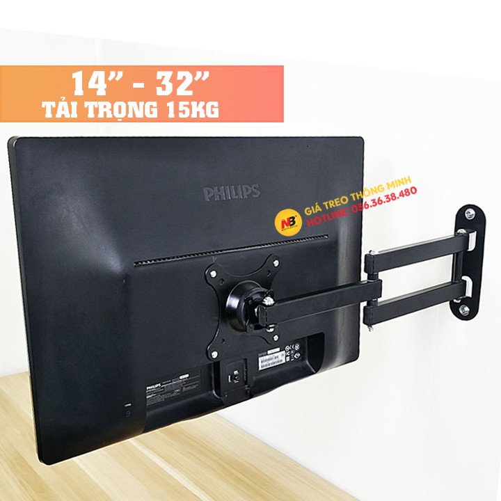 Giá Treo Màn Hình Máy Tính Gắn Tường S32 14 - 17 - 23 - 29 - 32 Inch - Xoay 360 Độ Tiện Lợi Khi Sử Dụng