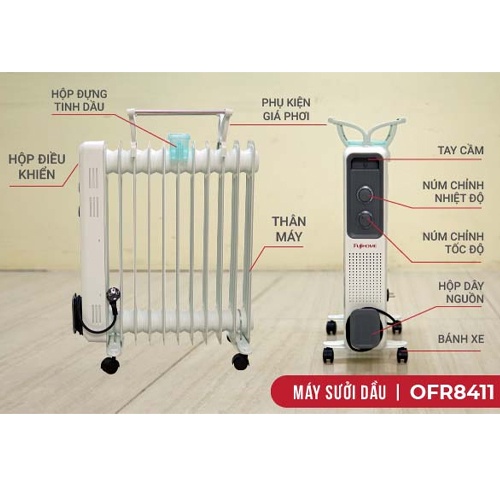 Quạt sưởi dầu FUJIHOME OH8411