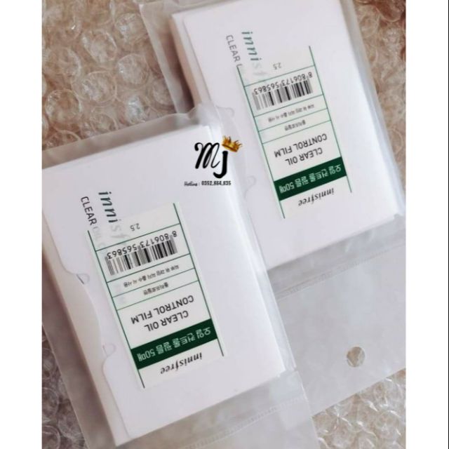 😍Giấy Thấm Dầu Innisfree ( Kiềm dầu, lỗ chân lông luôn thông thoáng ) 💦💦💦