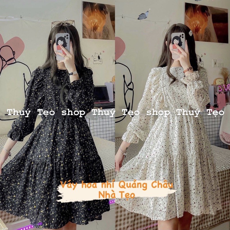 VÁY HOA BABYDOLL ULZZANG CHẤT VOAN MỊN - VÁY BÈO DỌC (sẵn/ảnh thật/video)