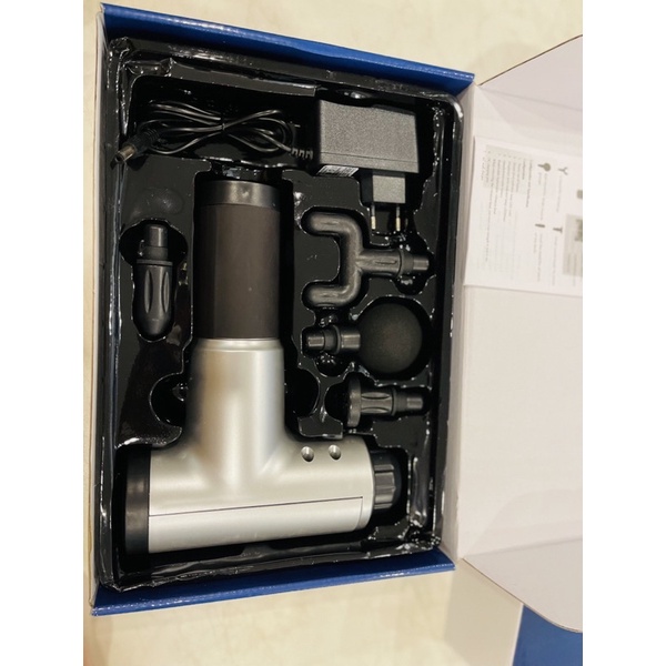 Máy massage cầm tay mini 4 đầu 6 chế độ - súng massage trị nhức mỏi vai gáy, đau giãn cơ